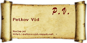 Petkov Vid névjegykártya